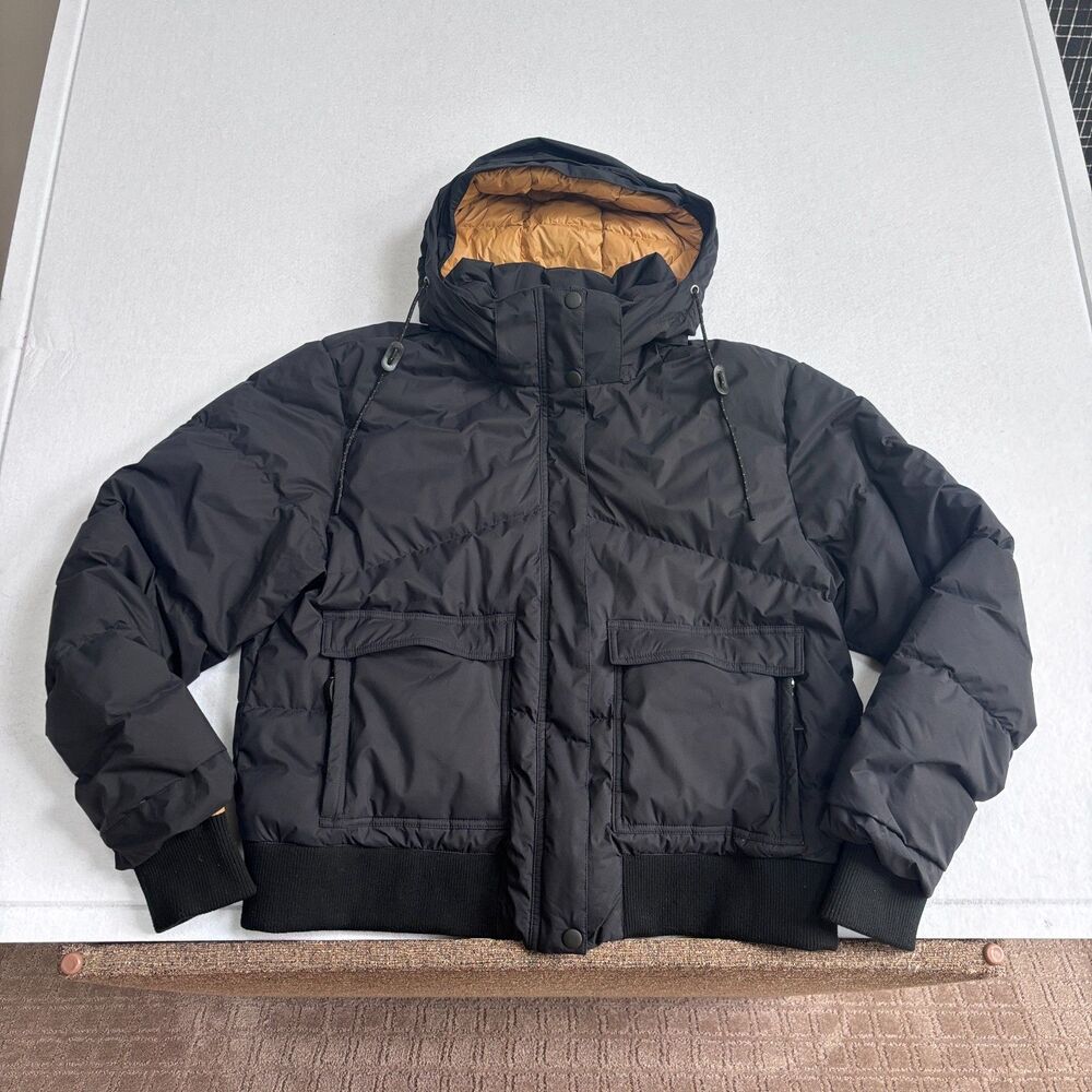 Prana Kromata Bomber Jacket Women’s XL Black Duck Down Puffer Warm Winter